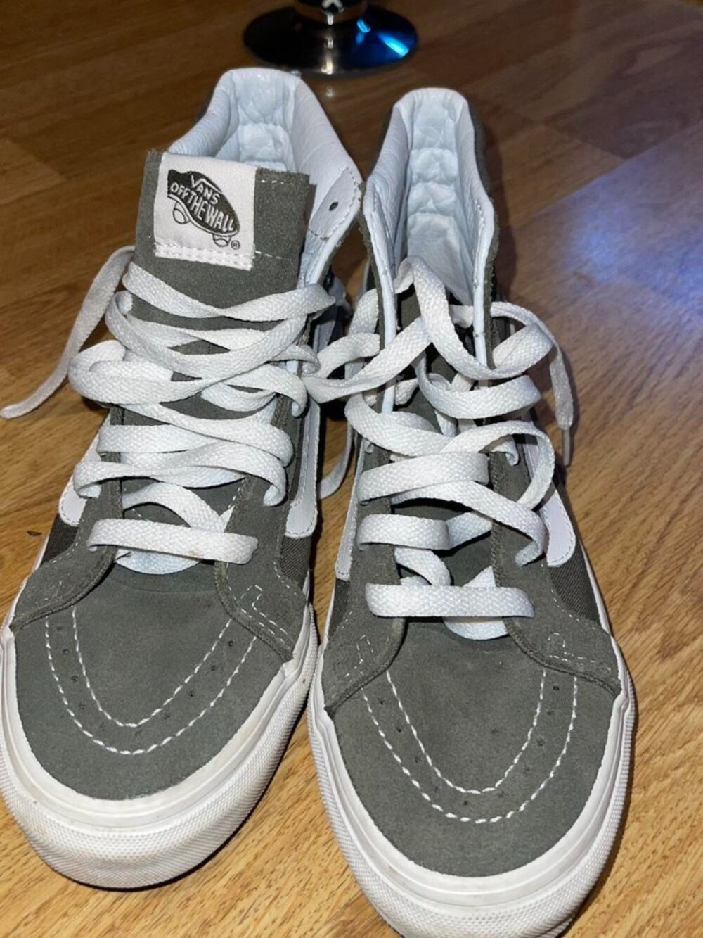 Vans Women's Grey and Green Trainers